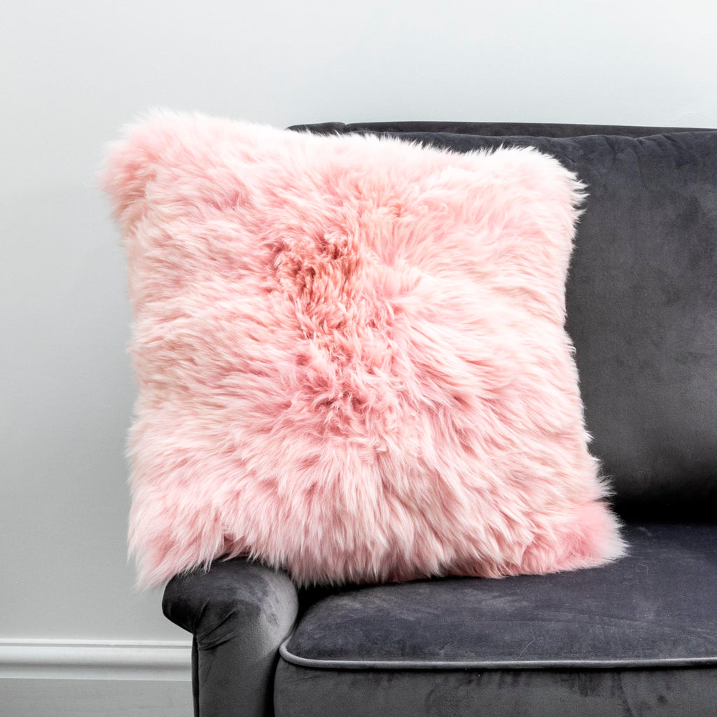 Blush Pink Sheepskin Cushion