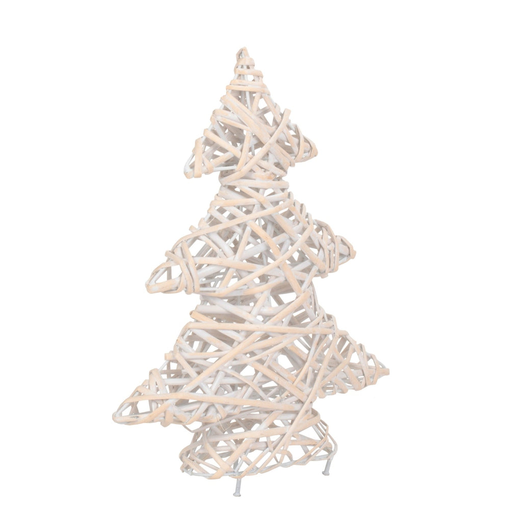 White Wash Wicker Christmas Tree Decoration