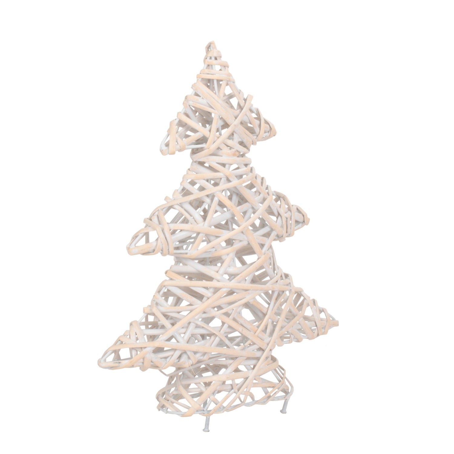 White Wash Wicker Christmas Tree Decoration